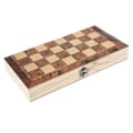 Vikbart Schack Backgammon i Trä 3 i 1, Hopfällbart Brädspel 44x44cm
