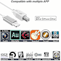 Pikkukuva 2 / 2: Lightning-USB 2.0 -sovitin Type-B MIDI-näppäimistöille iPhone 7 8 X iPad TY