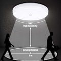 Miniatyrbillede 3 af 5: LED Loftlampe med Bevægelsessensor 30W Vandafvisende IP56 2400LM Kold Hvid 6500K Nem at Installere Loftlampe til Udendørs, Badeværelse, Kontor, Balkon