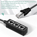 Miniatyrbillede 4 af 5: RJ45 Ethernet Splitter Adapter, Ethernet Splitter 1 til 3, til Hjem, Kontor, Skole Netværksudvidelse