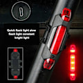 Miniatyrbillede 4 af 5: Multifunktionelt USB-genopladeligt LED-lyssæt til cykel - Forlygte og baglygte - 3 lystilstande/ Indbygget 1200mAh højkapacitets genopladeligt batteri