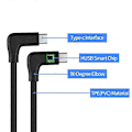 Miniatyrbillede 5 af 5: Type A PQ098 5m Vinkel Type-C Han til Han 10Gbps Datakabel Gen2 4K Projektionsskærm PD100W 5A