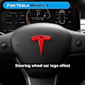 Pikkukuva 3 / 3: 3 kpl Tesla Model 3 Auton Ohjauspyörän Logotarrat (punainen)