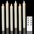 Miniatyrbilde 1 av 4: 6-pak Batteridrevne LED-lys med fjernkontroll og timer, ekte voksflimmer i varmt hvitt lys for vindu, julepynt, hjem, bryllup, elfenben