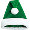 Miniatyrbild 4 av 5: Grön Tomtehatt Jultomtehatt För Vuxna Lyxig Tomtehatt Kostym Plysch Julpynt