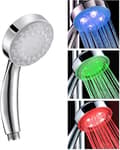 LED Bruseshowerhoved med 7 Farveskiftende Blå/Grøn/Rød Vandlys Glød Temperatursensor Økonomisk Håndbruser til Badeværelse
