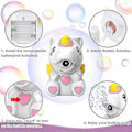 Miniatyrbild 5 av 5: Bubbelmaskin för Barn, Automatisk Bubbelblåsare Leksak för Pojke Flicka Småbarn, Enhörning Bärbar Bubbelblåsare med Bubbelvätska för Inomhus Utomhus