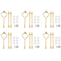 Miniatyrbillede 1 af 4: 6 Sæt Bakke Hardware til Kage Stativ 3-lags Kage Stativ Montering Hardware Holder til Bryllup og Fest Serveringsbakke (Guld)