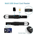 Miniatyrbillede 5 af 5: ROCKETEK CR310 USB 2.0 Smart Card Reader SD TF ID SIM Bankkort Connector Adapter