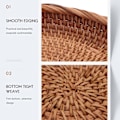 Miniatyrbillede 4 af 5: 2-pak Rattan Vævet Kurv, Brødkurv Display Kurv Frugtkagebakke, til , Pung, Mobiltelefon (7,5 tommer)