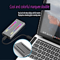 Miniatyrbilde 2 av 5: RGB Dual Protocol M.2 Harddisk Kabinett Nvme/Ngff Universal Gen2 10Gbps Phantom Solid State Driv