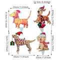 Miniatyrbillede 5 af 5: 2D Julehund med LED-lys Havedekoration med Akryl Havepæl farve:Q1