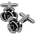 Pikkukuva 1 / 4: Ruusu Kukka Naisten Kalvosinnapit, Ranskalainen Paita Unisex Kalvosinnapit, Smokki Kalvosinnapit Liikehäihin Syntymäpäivään (Gunmetal)