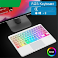 Miniatyrbild 5 av 5: Transparent Färgglad Luminous Bluetooth-tangentbord 10-tums Bakgrundsbelyst Bluetooth-tangentbord Lämpligt för Ta