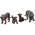 Miniatyrbillede 4 af 5: 4 stk. Realistisk Leopard Statue Vildtlevende Karakter Sort Panter Dyremodel #jlf
