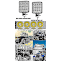 Miniatyrbild 3 av 4: 4 X 48w LED Arbetslampa, Fyrkantig Spotlight 12v 24v Långdistans LED Strålkastare Ip67 Spot Flood Backljus För Bil Lastbil Traktor Suv Båt (4 st) - JZ