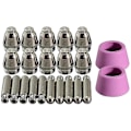 Pikkukuva 4 / 5: 50 kpl Plasma Cutter Torch -kulutustarvikkeet Elektrodien suuttimien kuppisarja -60 SG-55 WSD-60:lle Sopii CUT-60 LGK-60 plasmaleikkuriin
