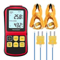 Miniatyrbilde 1 av 3: Termoelement Termometer Digitalt K Type Termometer, med 2 Temperaturklemmer 2 Kablede Termoelementprober