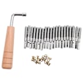 Miniatyrbilde 1 av 3: 20 stk Stemmeskruer og 20 stk Nitter, med L-formet Stemmenøkkel, for Lyre Harpe Liten Harpe Musikkstreng