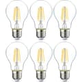 6-pack LED-lampor, Edison skruvbas E27, 4W (motsvarande 40W), transparent glödtråd, ej dimbar