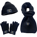 Miniatyrbillede 1 af 5: Vinter Beanie Hat Scarf Handsker Sæt Solid Tyk Varmt Elastisk Vindtæt Udendørs Strikket Hat Hals Farve: Sort