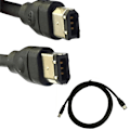 Miniatyrbillede 5 af 5: Sort IEEE 1394 Firewire 400 til Firewire 400 Kabel, 6 Pin/6 Pin Han / Han - 10 FT