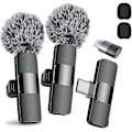 Miniatyrbild 1 av 4: Professionell Trådlös Lavaliermikrofon 2-pack Brusreducerande Kristallklart Ljudinspelning Med Usb-c För Iphone 15 Pro Max, Ipad, Android, Li Walkbee 2