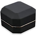 Miniatyrbillede 2 af 5: Luksus Ringæske, Firkantet Fløjl Bryllupsring Etui Smykke Gaveæske Med LED Lys Til Frieri Forlovelse Bryllup, Sort