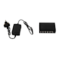 Miniatyrbild 1 av 5: 5 Port 10/100Mbps Ethernet Switch Plug and Play Ohanterad Hemnätverk Switch Hub Kontor Ethernet Splitter 100?240V EU-kontakt