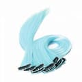 10 stk. Fargede Syntetiske Clip-on Hår Extensions (Wathet)