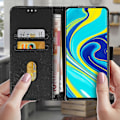 Pikkukuva 3 / 5: Lompakkokotelo, magneettikannella ja jalustalla Redmi Note 9 Pro Max/9 Pro/9S -puhelimille