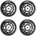 Miniatyrbilde 1 av 5: 4-pakks Inline Skatehjul Innendørs/Utendørs Erstatningshjul med Lagre 70mm, Svart
