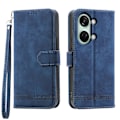 Miniatyrbild 1 av 5: Flip Cover för OnePlus Nord 3 5G/Ace 2V, Linjer Präglad Plånboks Stativ Mobil Läderfodral färg: Blå