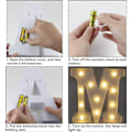 Miniatyrbilde 4 av 4: (M) Lysende Bokstaver Alfabet Lysende Lampe LED Bokstavlys Bokstavdekor Batteridrevet for Fest Bryllup Hjem Bar Dekorasjon