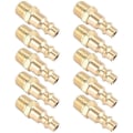 Miniatyrbilde 3 av 5: Messing 1/4 Tommers NPT Hann Luftslange Hurtigkoblingsadapter, Luftkoblingspluggsett, Luftkompressorbeslag bs