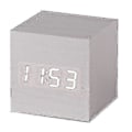 Miniatyrbild 1 av 5: Gingko Cube LED-klickklocka med ljudaktivering (tid, datum, temperatur) Olika färger A10 färg: Vit vit