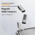 Miniatyrbillede 2 af 5: Type A Magnetisk 3 til Type-C Adapter PD 140W Hurtig Opladningskonverter til MacBook
