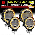 Miniatyrbillede 2 af 5: 4X LED Arbejdslampe Pods Runde Gule Spot Combo Lys Gul Tågelygte til Off Road SUV
