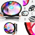 Miniatyrbillede 3 af 5: CPU Køler Køleplade RGB Blæsere Erstatning for AMD FM1 AM3 Reservedele
