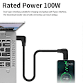 Miniatyrbillede 4 af 5: Type A PQ098 5m Vinkel Type-C Han til Han 10Gbps Datakabel Gen2 4K Projektionsskærm PD100W 5A