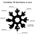 Miniatyrbillede 2 af 4: Multifunktionsværktøj 18-i-1 Snefnug Sort 1 stk