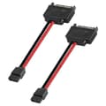 2 stk SATA 15-pin hann til 6-pin SATA-kabel SATA 15-pin til 6-pin strømtilpasningskabel for bærbar CDROM
