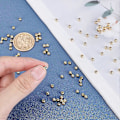 Miniatyrbillede 4 af 5: 300 stk. 4 mm 14k guldbelagte messingperler Langtidsholdbare belagte runde glatte afstandsstykkeperler til halskæde, armbånd, øreringe - Aoba
