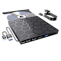 Miniatyrbild 1 av 5: Extern CD/DVD-enhet, 7-i-1 USB 3.0 CD/DVD-ROM +/-RW CD-brännare för bärbar dator, skrivbord, 11/10/8/7 Linux