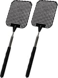 Set med 2 Utdragbara Flugsmällor Utdragbar Teleskoplängd 26 Cm 72 Cm Svart