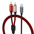 Pikkukuva 2 / 5: USB-C - 2 RCA -äänikaapeli, Type C uros - 2 RCA uros -äänikaapeli 0,5 m