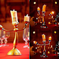 Miniatyrbilde 5 av 5: Klokke Lys Skjønnheten og Udyret Lysestake Lumiere LED Lysestake For Bryllup Bord Julefest Hjemme Dekor