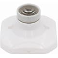 E27 LED-glödlampfäste, Keramisk E27-sockel och plastbas, Vit E27-sockel med ring för entré/tak/balkongbelysning