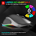 Miniatyrbillede 5 af 5: iMICE X6 Ergonomisk 6-knaps RGB-åndedrætslys Ledningsført Gaming Mus til Bærbar