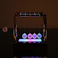 Miniatyrbillede 5 af 5: Newtons Vugge LED Lys Op Kinetisk Energi Hjem Kontor Videnskab Legetøj Hjem Dekoration